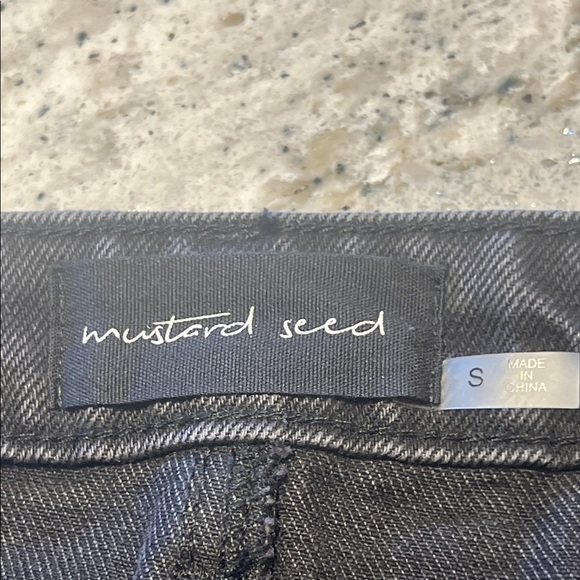 Mustard Seed Black Sequin Denim Mini Skirt S - Picture 2 of 8